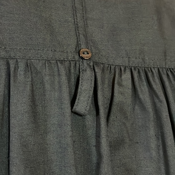 Vintage Chez California by Tandy Flowy Collared Drop Waist Midi Dress - Black - Picture 9 of 16